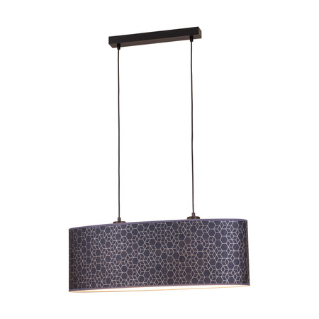 Lampa Wisząca Galance 2xE27 Max.40W Czarny Metal/Czarny Kabel Tkaninowy/Czarno-Złoty Klosz Tapety 1026021310625