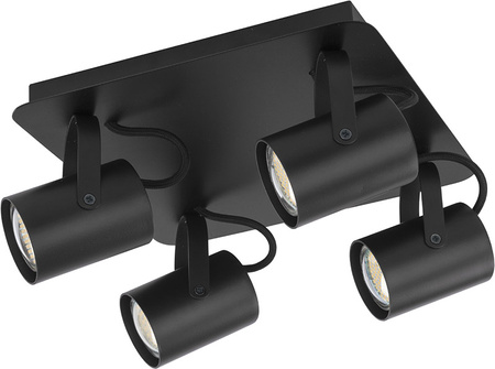 Nowoczesna lampa sufitowa plafon KAMERA 4 czarny 32555