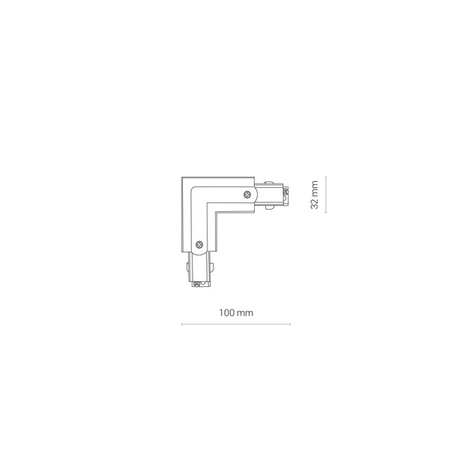 Łącznik kątowy lewy 90 stopni CTLS POWER L CONNECTOR LEFT WHITE (L-L) biały