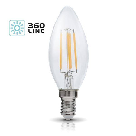 Żarówka ozdobna FILAMENT LED E14 4W ciepła 3000K świeczka