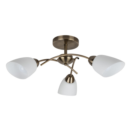 Lampa Sufitowa Viletta 3xE27 Max.60W Patyna Metal/Białe Szkło 8141311