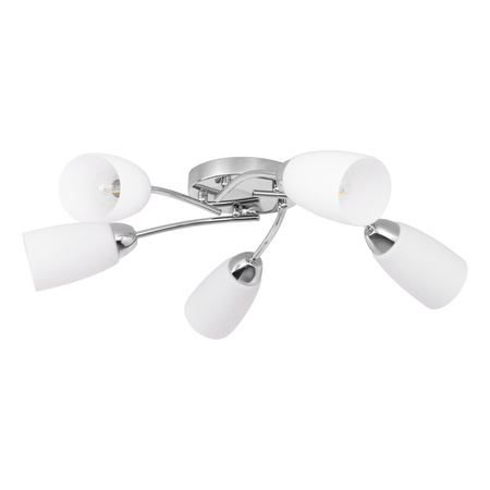 Lampa Sufitowa Terni 5xE14 Max.40W Chrom Metal/Białe Szkło 8330528