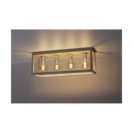 Lampa Sufitowa Kago 4xE27 Max.60W Dąb Olejowany/Chrom Metal 9158474L