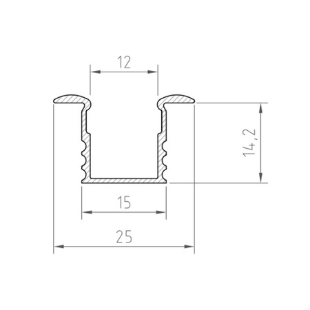 Profil LED P18-1 200cm szer. 12mm | do osłonek C1/C4 | biały