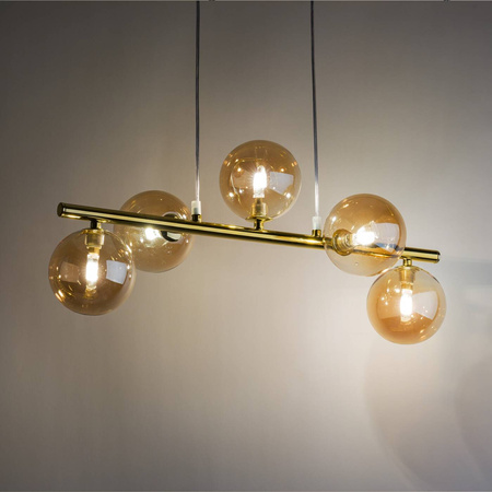 Stylowa lampa wisząca złote kulki ESTERA GOLD V | Złota 4549