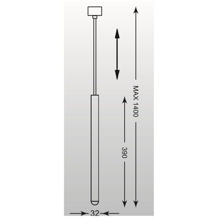 Lampa nad stolik sopel rurka LOYA 320cm | czarna perła