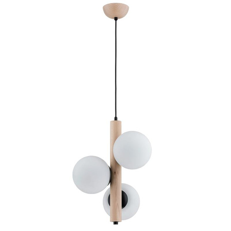 Lampa wisząca ALFA KANET DREWNIANA BIAŁY 3x E14 35cm | 62288