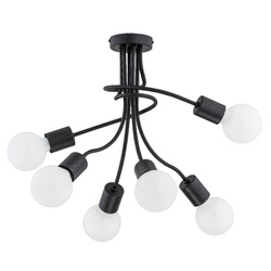 Lampa sufitowa nowoczesna PLENA VI czarny śr. 50cm