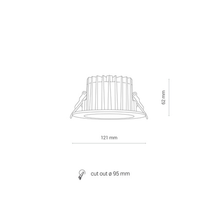 Downlight lampa sufitowa wpuszczana KEA 20W LED 4000K IP44 | biała 8772