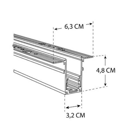 Szyna podtynkowa LED DOMENO magnetyczna 48V LL-20C 100cm | biały