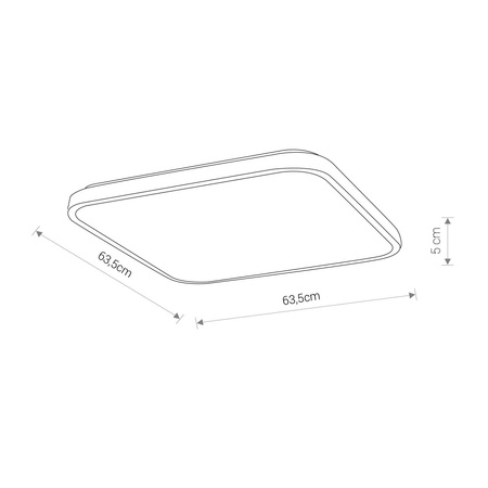 Plafon AGNES SQUARE LED 63,5cm 64W IP44 barwa neutralma 4000K | biały