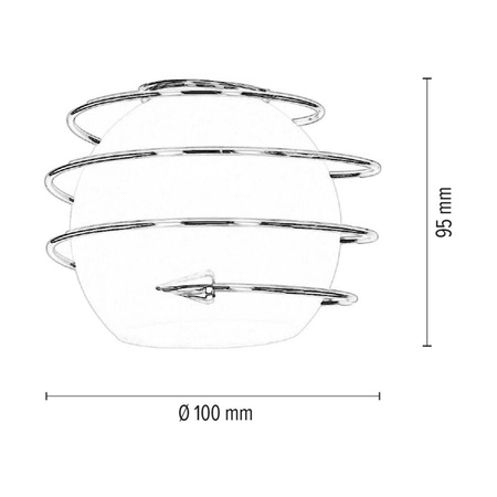 Klosz E14 Białe Szkło/Chrom Metal G0485