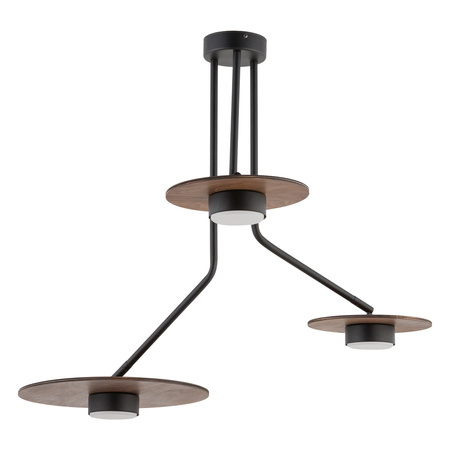 Lampa sufitowa DISK III szer. 72cm 3xGX53 | czarny/brązowy