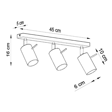 Plafon RING 3  punktowy Stal kolor czarny 12W LED, SL.0093