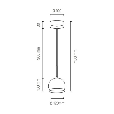 Lampa wisząca z drewna Ball w zestawie 1xLED GU10 5W Dąb olejowany/Satynowany metal