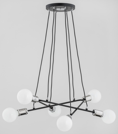 Lampa wisząca ALFA VIVIA CZARNA 6xE27 49cm | 62122