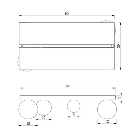 Nowoczesna lampa sufitowa BIBIONE, MLP8391, czarna z białymi kloszami, 4x25W G9