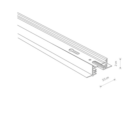 Podtynkowa szyna PROFILE RECESSED TRACK 2m 9015