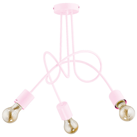 Lampa sufitowa ALFA TANGO RÓŻOWA 3xE27 48cm | 28493
