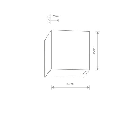 Kinkiet CUBE graphite 9cm 5272