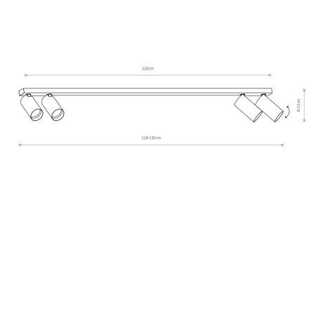 Lampa punktowa natynkowa MONO IV 118cm 4xGU10 | biały 7812