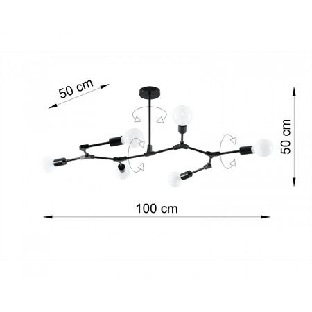 Lampa sufitowa PLATO 6 SL.0709 czarna 6xE27