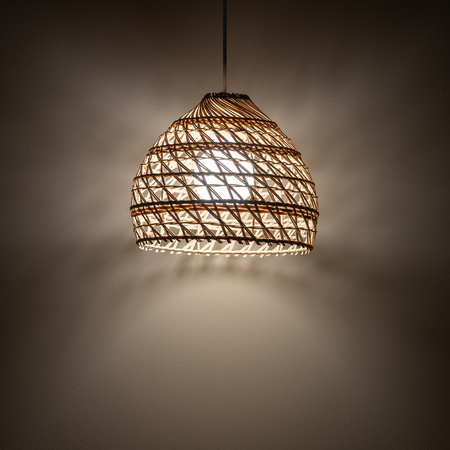 Lampa wisząca BOHO S śr. 30cm E27 | naturalne drewno/biały 11150