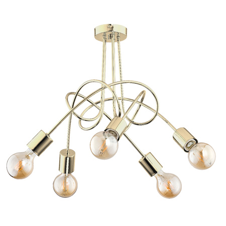 Lampa sufitowa ALFA TANGO ZŁOTA 5xE27 50cm | 28315