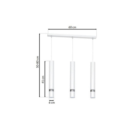 Lampa wisząca JOKER, MLP1348, biały/chrom, 3x8W GU10