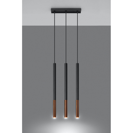 Lampa wisząca MOZAICA 3L SL.0889 czarny/miedź 3xG9