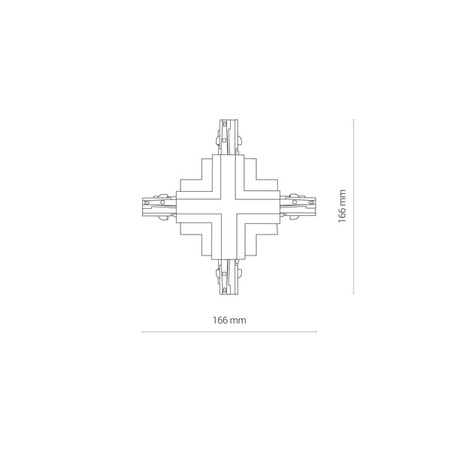 Łącznik X podtynkowy CTLS RECESSED POWER X CONNECTOR 8680 czarny 8680