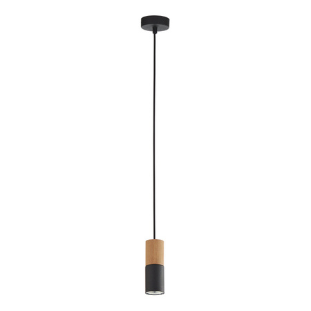 Nowoczesna lampa wisząca ELIT WOOD BLACK GU10 50W | czarny drewno