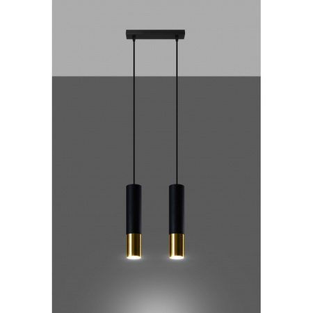 Lampa wisząca LOOPEZ 2 SL.0953 czarny/złoty 2xGU10