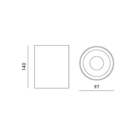 Natynkowy spot tuba KIVI GU10 śr 9,6cm | biały złoty