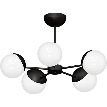 Lampa sufitowa nowoczesna szklana kula żyrandol SFERA V czarny/biały śr. 66cm