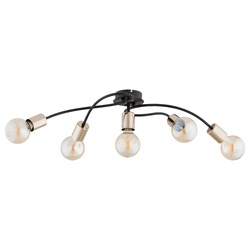 Lampa sufitowa ALFA GERSO CZARNA & ZŁOTA 5xE27 74cm | 63287