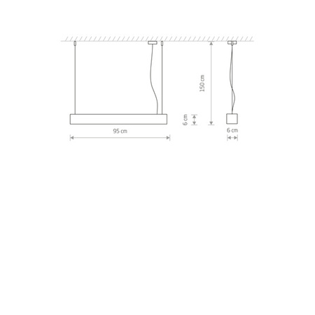 Lampa wisząca SOFT LED GRAPHITE T8 dł. 95cm LED TUBE T8 | grafitowy