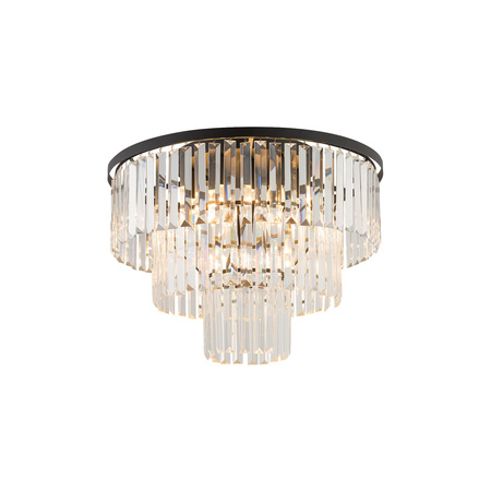 Żyrandol CRISTAL SILVER M szer. 56cm 9xE14 | czarny