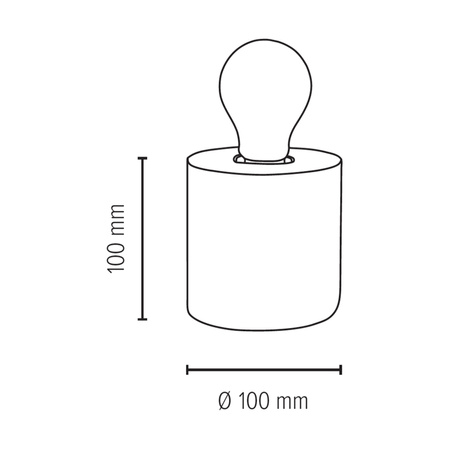 Trongo Okrągła Lampa Stołowa 1xE27 Max.25W Drewno Bukowe/Czarny Kabel PCV 7013309500000