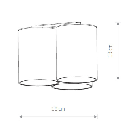 Punktowa lampa sufitowa EYE TONE III dł. 18cm 3xGU10 | czarny/złoty 8092