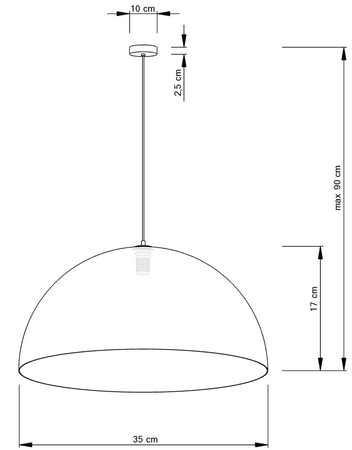 Lampa wisząca SFERA biało - złota 35cm