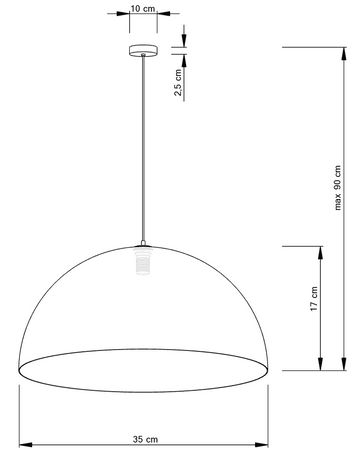 Lampa wisząca SFERA czarno - złota 35cm