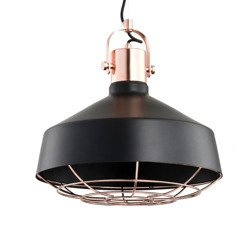 Nowoczesna lampa ARNOO czarna/miedź śr. 33cm