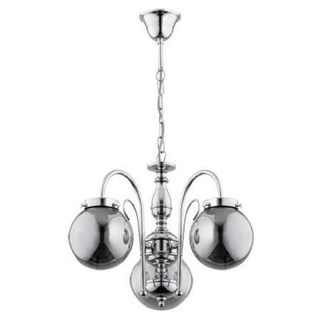 Nowoczesna lampa w stylu glamour HERO SILVER 3x E14 wys. 65cm | chrom