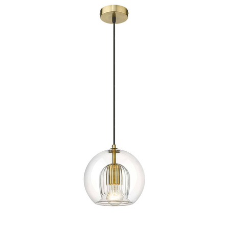 Lampa wisząca Arette 1, złoty/transparentny, 1x40W E27