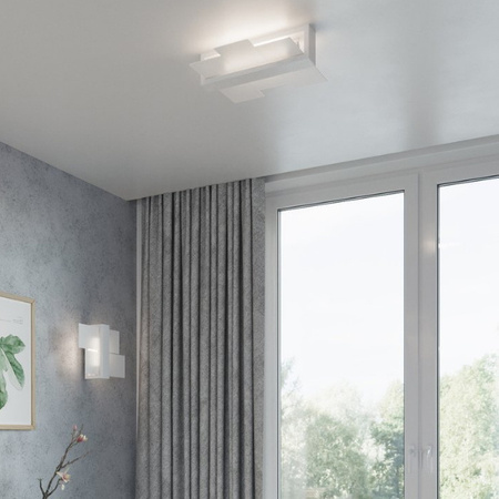 Plafon FENIKS 2 lampa sufitowa drewno białe 2x15W LED, SL.0078