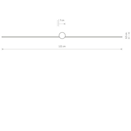 Nowoczesny smukły kinkiet PIN LED L 15W IP44 LED szer. 121cm | czarny