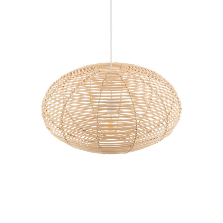 Lampa wisząca RATTAN M śr. 60cm E27 | naturalne drewno/biały