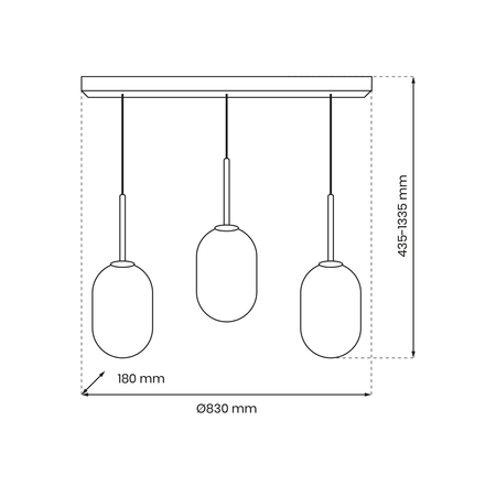 Lampa wisząca ALIAS GOLD 3xE14