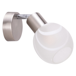 Kinkiet Sara 1xE14 Max.40W Metal satynowy/białe szkło 2841012